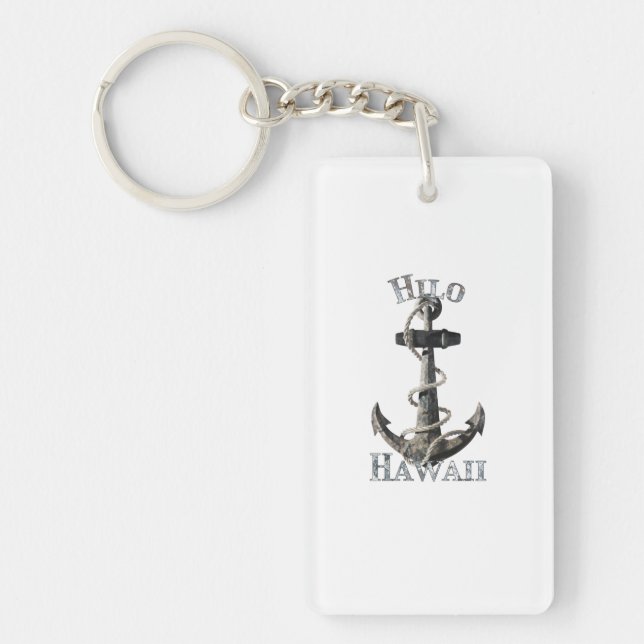 Hilo Hawaii Vacation Nautical Anchor Sailing Key Ring (Front)