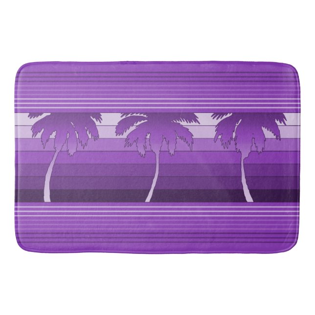 Hilo Hawaiian Palms Striped Bath Mat (Front)