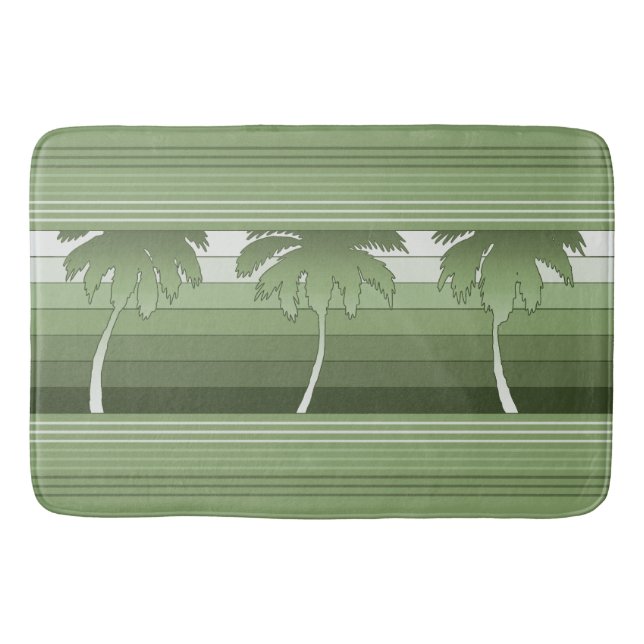 Hilo Hawaiian Palms Striped Bath Mat (Front)