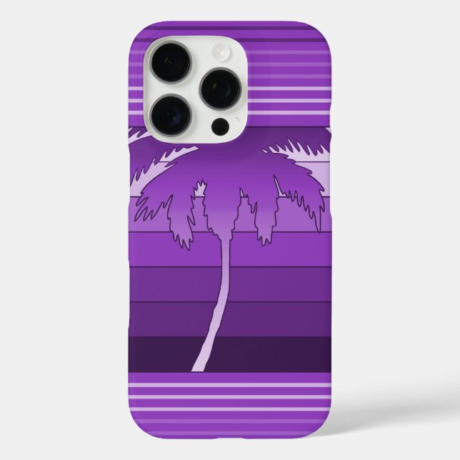 Hilo Hawaiian Palms Striped Purple Case-Mate iPhone Case (Back)