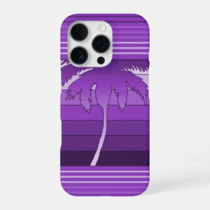 Hilo Hawaiian Palms Striped Purple iPhone 16 Pro Case