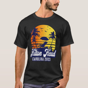 Hilton Head 2023 Carolina Sunset Beach Retro T-Shirt