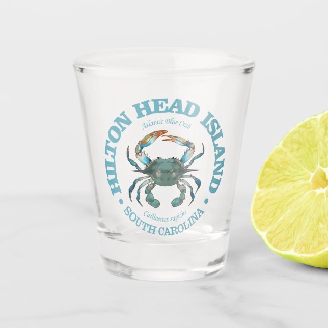 Hilton Head (blue crab) Shot Glass (Front)