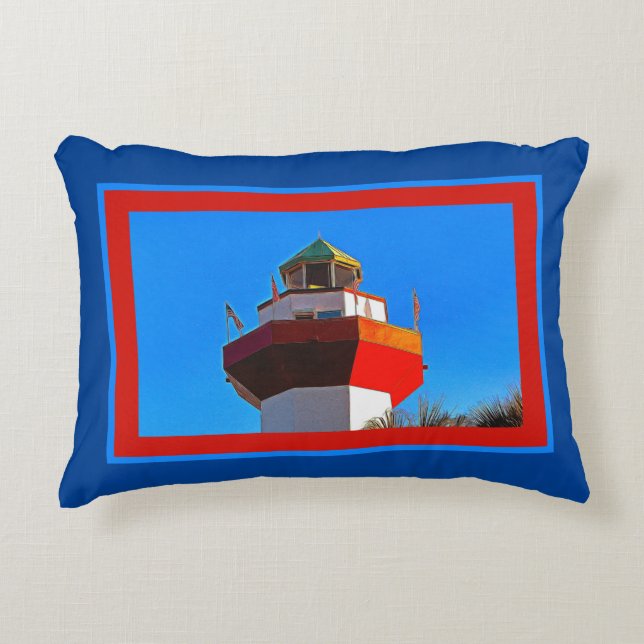 Hilton Head Harbour Town Lighthouse Decorative Cushion (Front)