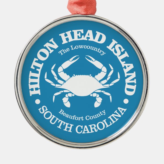 Hilton Head Island (crab) Metal Tree Decoration (Front)