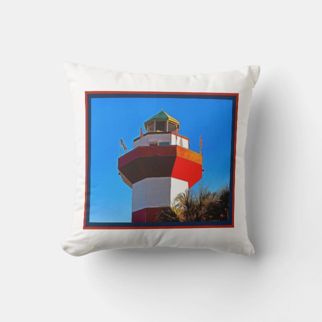 Hilton Head Island Harbour Town Lighthouse Cushion (Front)