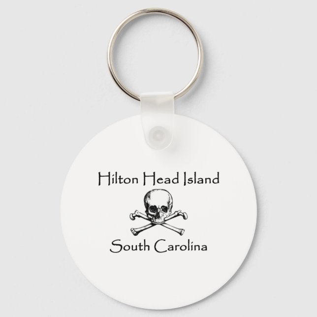 Hilton Head Island Jolly Roger Logo Key Ring (Front)