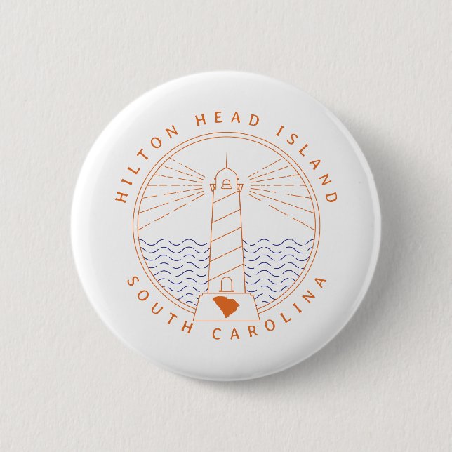 Hilton Head Island Lighthouse 6 Cm Round Badge (Front)