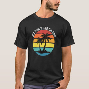 Hilton Head Island Palm Trees Silhouette Sunset T-Shirt
