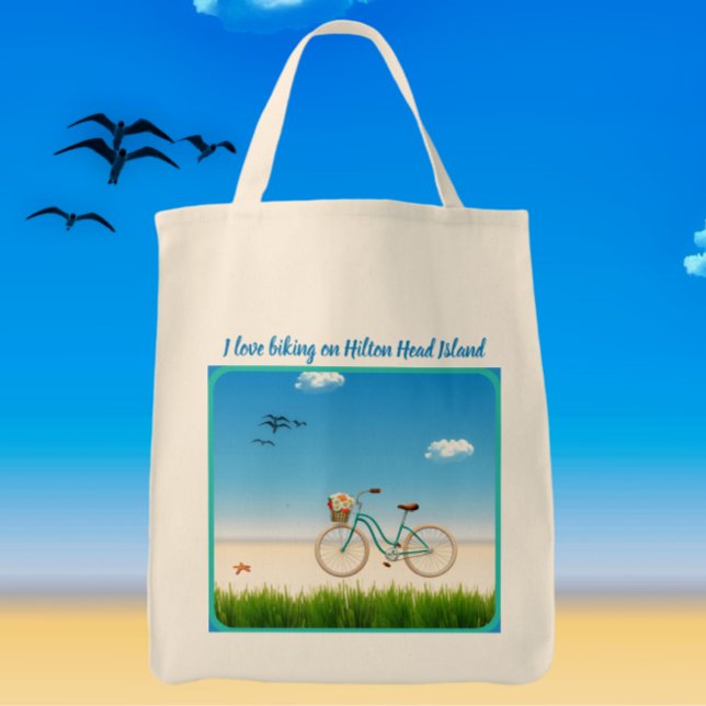 Hilton Head Island SC beach biking Tote Bag (Creator Uploaded)