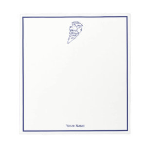 Hilton Head Island SC Vintage Map Navy Blue Notepad