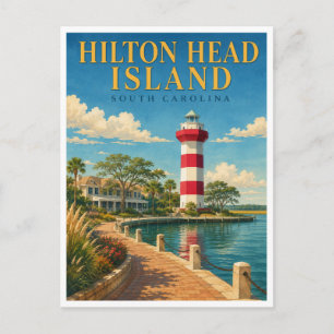 Hilton Head Island South Carolina Light GeoSaga Postcard