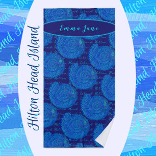 Hilton Head Island South Carolina Pretty Sea Shell Beach Towel