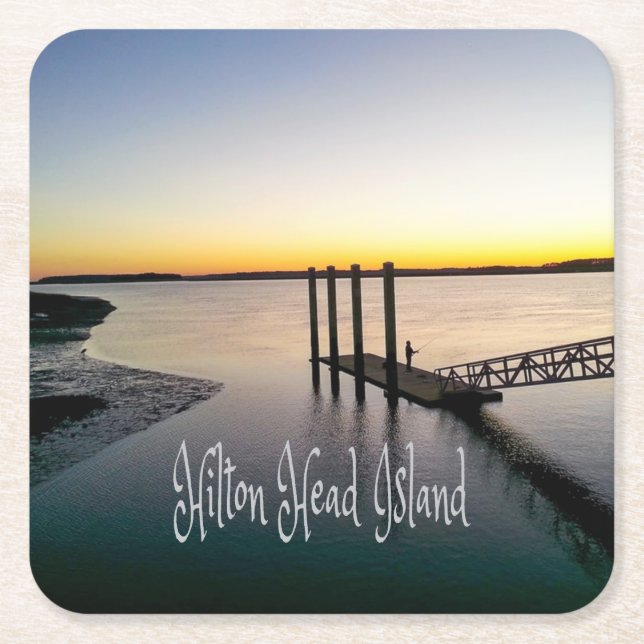 Hilton Head Island South Carolina Square Paper Coaster (Front)