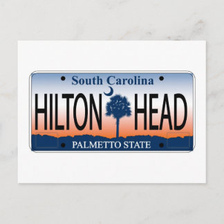 HILTON HEAD License Plate Postcard