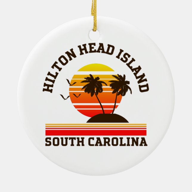 Hilton Head South Carolina Ceramic Tree Decoration (Back)