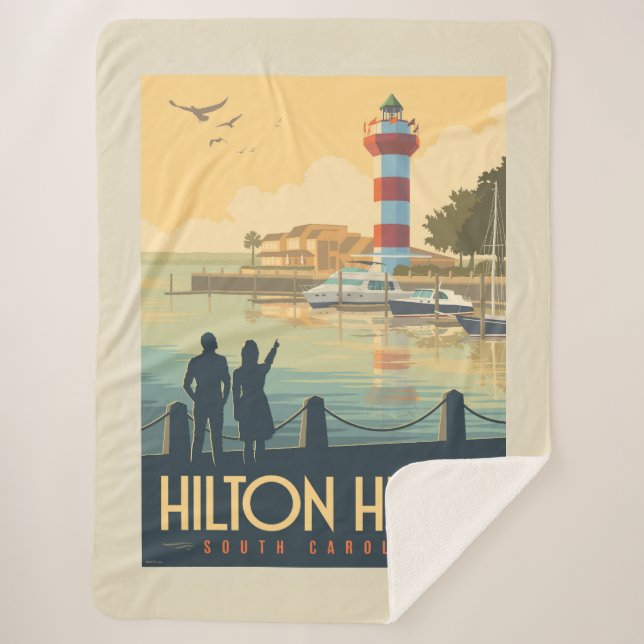 Hilton Head | South Carolina Sherpa Blanket (Front)