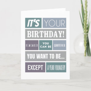 Him Modern Fun Font Humour Birthday Card