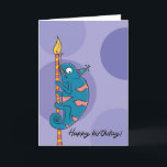 Him or Her Funny Humor Chameleon Birthday Card<br><div class="desc">Unisex funny humor happy birthday chameleon card. Perfect for a brother,  cousin,  daughter,  female,  friend,  granddaughter,  grandson,  male,  nephew,  niece,  sister,  son. Exclusive design to the Green Elephant Cards brand.</div>