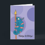 Him or Her Funny Humor Chameleon Birthday Card<br><div class="desc">Unisex funny humor happy birthday chameleon card. Perfect for a brother,  cousin,  daughter,  female,  friend,  granddaughter,  grandson,  male,  nephew,  niece,  sister,  son. Exclusive design to the Green Elephant Cards brand.</div>