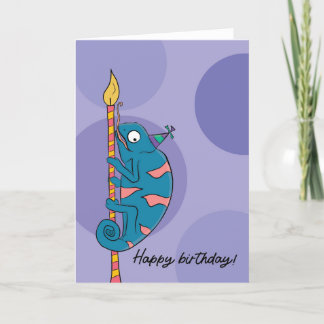 Him or Her Funny Humor Chameleon Birthday Card