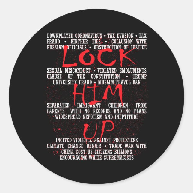 Him Up Anti-trump  Classic Round Sticker (Front)