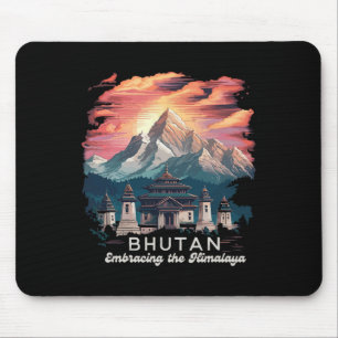 Himalaya Hike Temple Bhutan Costume Hiking Bhutane Mouse Pad