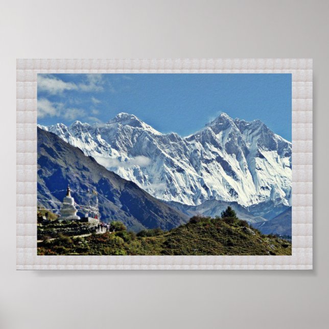 HIMALAYA Mountains and Glaciers :CRYSTAL Border Poster (Front)