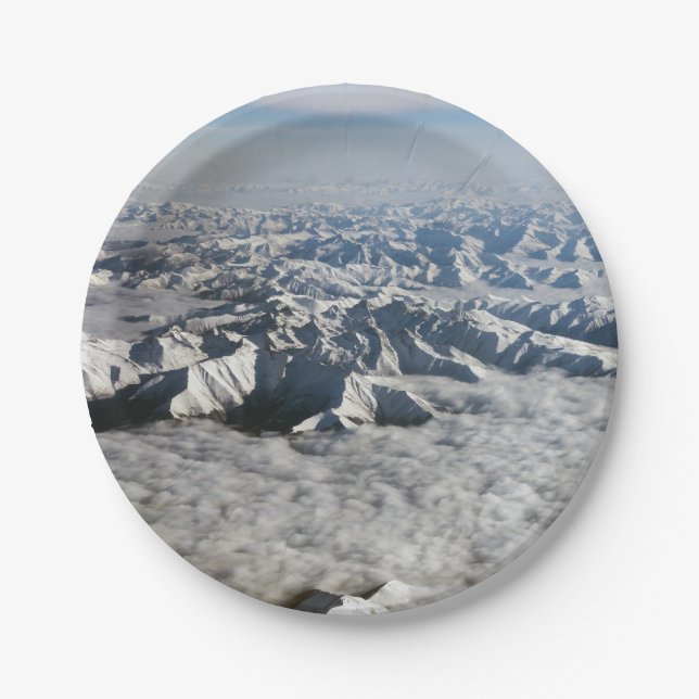 Himalaya mountains under clouds - Tibet Paper Plate (Front)
