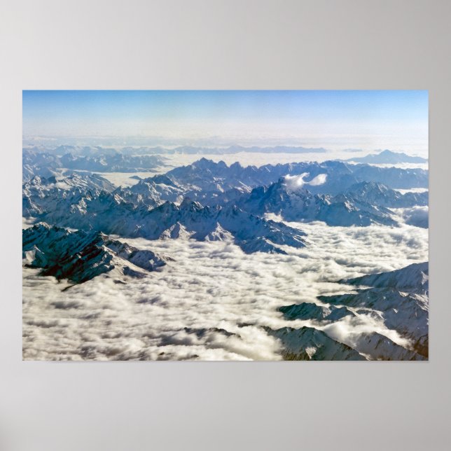 Himalaya mountains under clouds - Tibet Poster (Front)