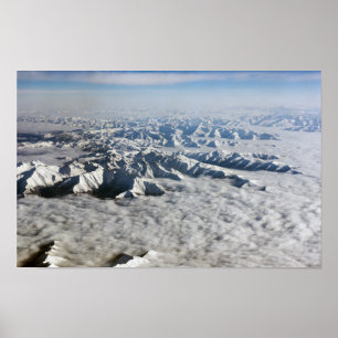 Himalaya mountains under clouds - Tibet Poster