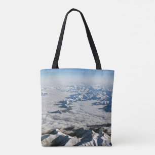 Himalaya mountains under clouds - Tibet Tote Bag