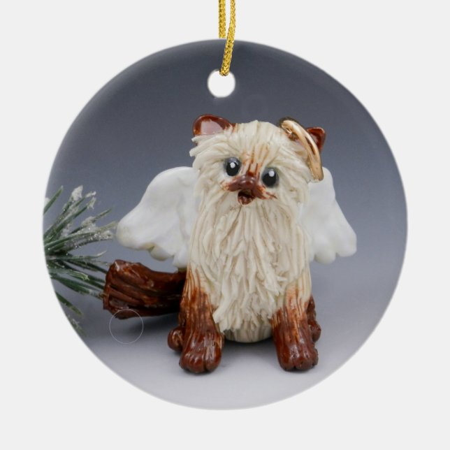 Himalayan Cat Angel Ceramic Ornament (Front)