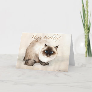 "Himalayan Cat" Art Birthday Card