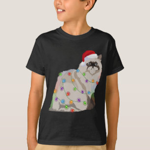 Himalayan Cat Christmas Lights Xmas Cat Lover T-Shirt