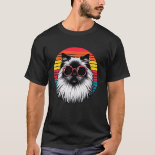 Himalayan Cat Retro Vintage Sunset Sunglasses 70s T-Shirt