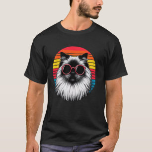 Himalayan Cat Retro Vintage Sunset Sunglasses 70s T-Shirt