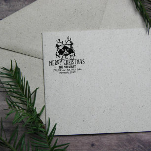 Himalayan Cat Return Address Christmas  Rubber Stamp