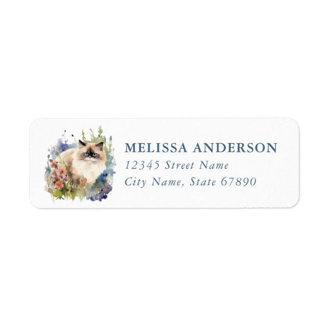 Himalayan Cat Return Address Labels (Front)