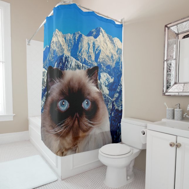 Himalayan Cat Shower Curtain (In Situ)