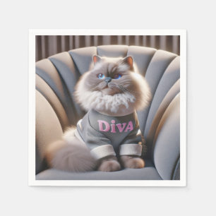 Himalayan Diva Cat Napkin
