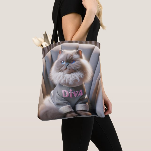 Himalayan Diva Cat Tote Bag (Close Up)
