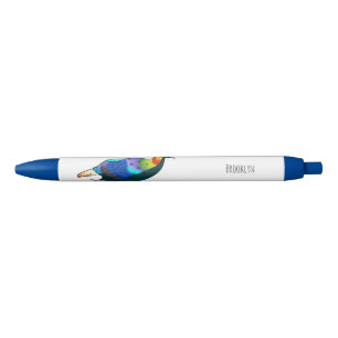 Himalayan monal bird cartoon illustration  black ink pen