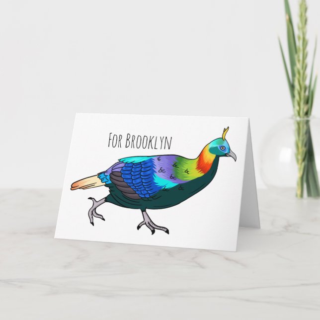 Himalayan monal bird cartoon illustration card (Front)