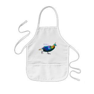 Himalayan monal bird cartoon illustration kids apron
