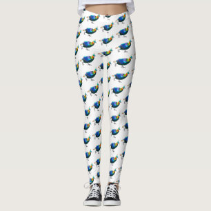 Himalayan monal bird cartoon illustration leggings