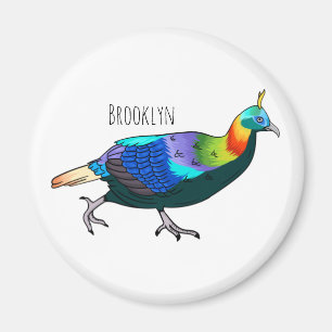 Himalayan monal bird cartoon illustration magnet
