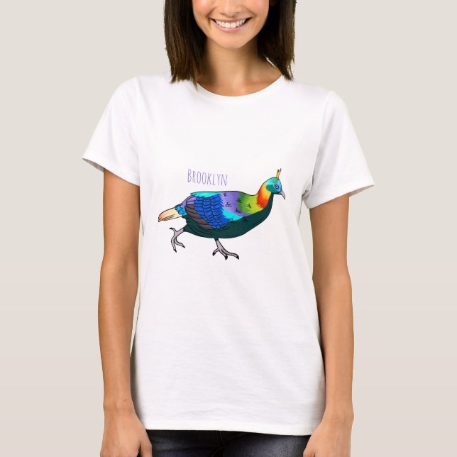 Himalayan monal bird cartoon illustration  T-Shirt (Front)