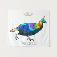Himalayan monal bird cartoon illustration 