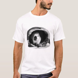 Himalayan Rabbit BW Photo in round can T-Shirt